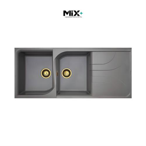 سینک ظرفشویی گرانیتی میکس پلاس طوسی شنی مدل SG106